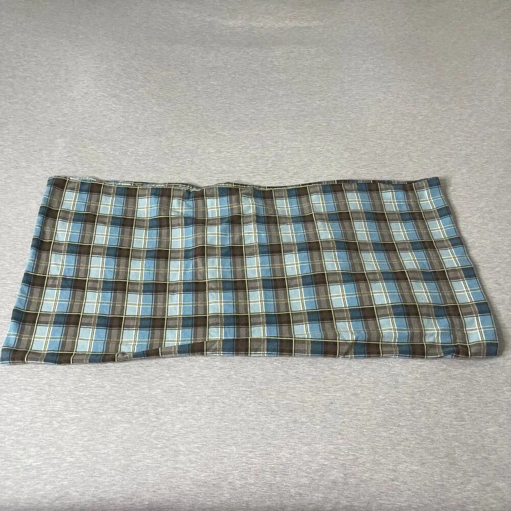 Target Home Y2K Vintage Blue Plaid Cotton Pillowcase